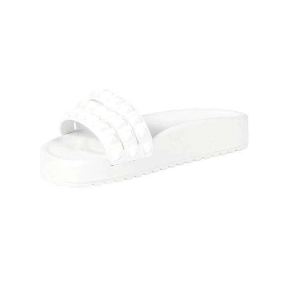 NEW CARMEN SOL franco 3 strap slides in white - Picture 1 of 6